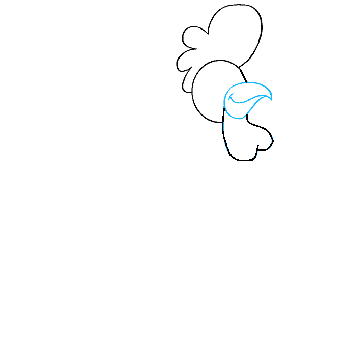 Hướng dẫn cách vẽ con gà trống đơn giản cho bé - Bước 3