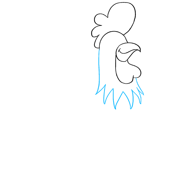 Hướng dẫn cách vẽ con gà trống đơn giản cho bé - Bước 4