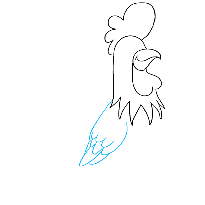 Hướng dẫn cách vẽ con gà trống đơn giản cho bé - Bước 5