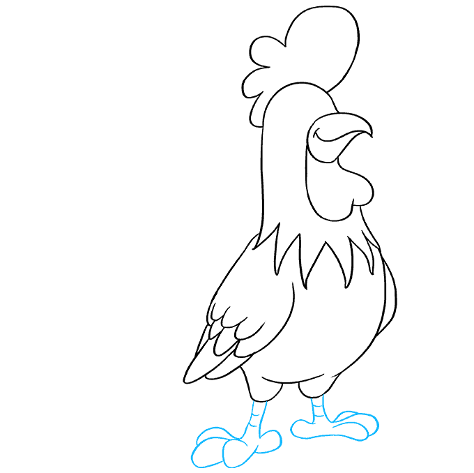 Hướng dẫn cách vẽ con gà trống đơn giản cho bé - Bước 7