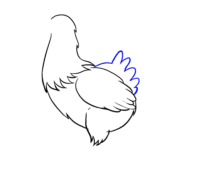 Hướng dẫn cách vẽ con gà mái đơn giản cho bé - Bước 4