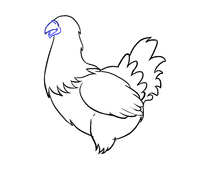 Hướng dẫn cách vẽ con gà mái đơn giản cho bé - Bước 5