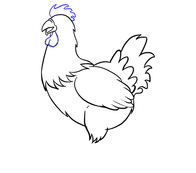 Hướng dẫn cách vẽ con gà mái đơn giản cho bé - Bước 6