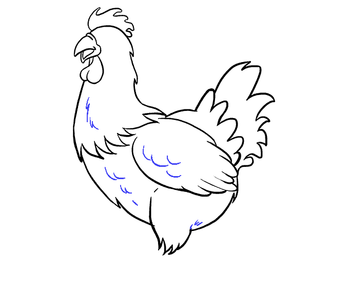 Hướng dẫn cách vẽ con gà mái đơn giản cho bé - Bước 7