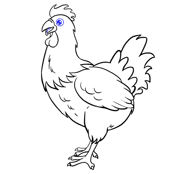 Hướng dẫn cách vẽ con gà mái đơn giản cho bé - Bước 9