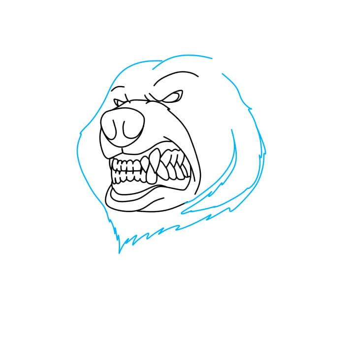 Hướng dẫn cách vẽ chú gấu hung dữ - Bước 4