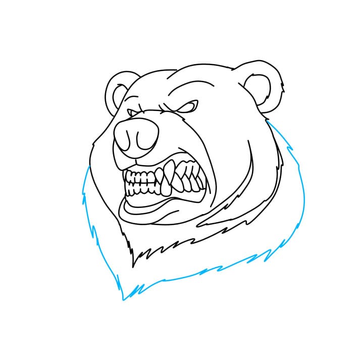 Hướng dẫn cách vẽ chú gấu hung dữ - Bước 6