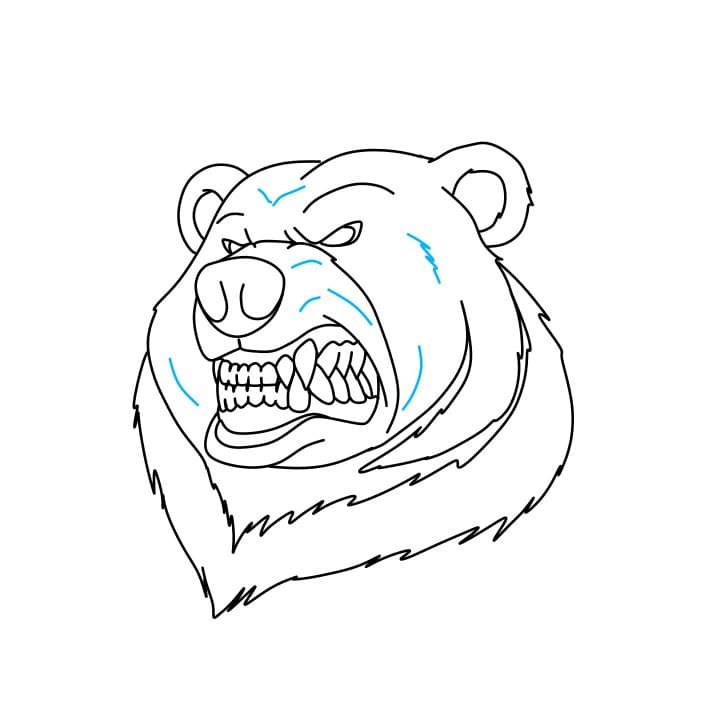 Hướng dẫn cách vẽ chú gấu hung dữ - Bước 7