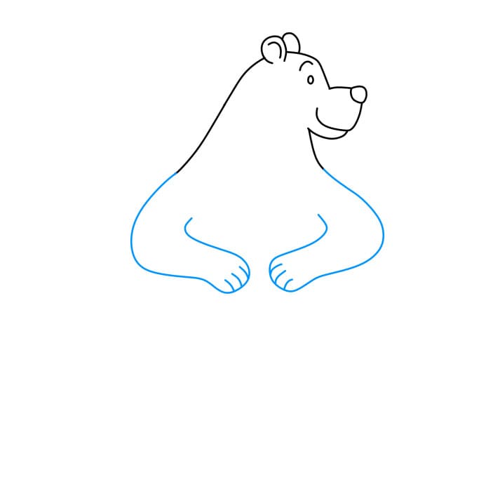 Hướng dẫn cách vẽ chú gấu thân thiện và hiền lành cho bé - Bước 4