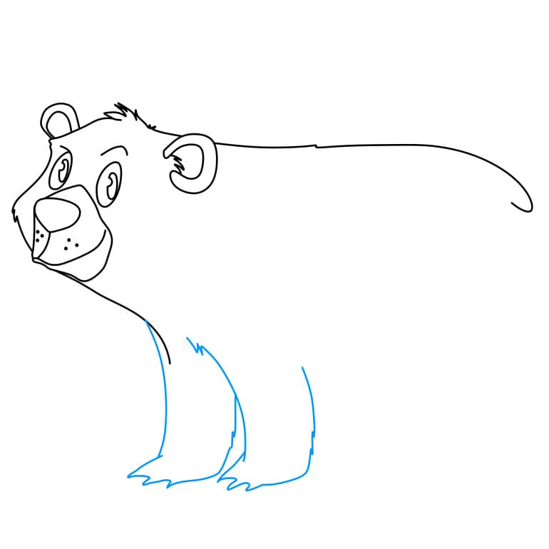 Hướng dẫn cách vẽ chú gấu vui tính và đáng yêu cho bé - Bước 5