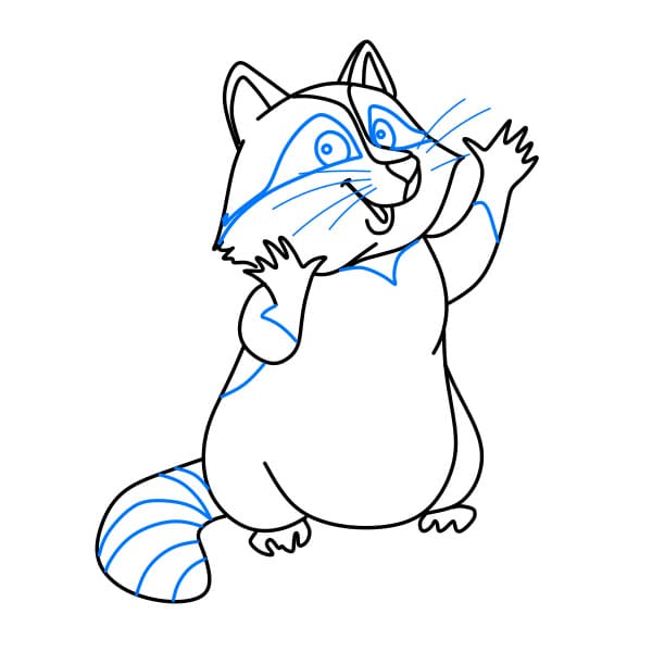 Hướng dẫn vẽ con gấu mèo đơn giản và đẹp cho bé - Bước 8