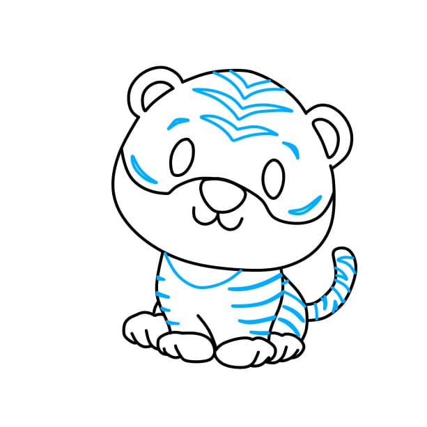 Hướng dẫn vẽ chú hổ dễ thương - Bước 7