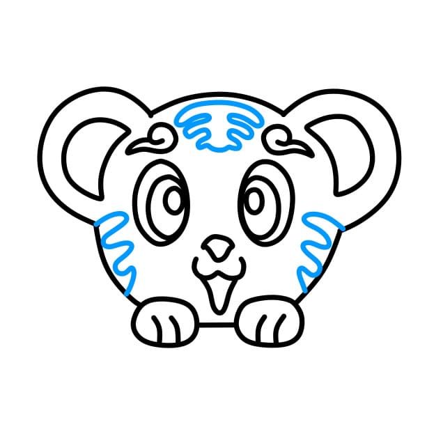 Hướng dẫn vẽ chú hổ ngây thơ - Bước 5