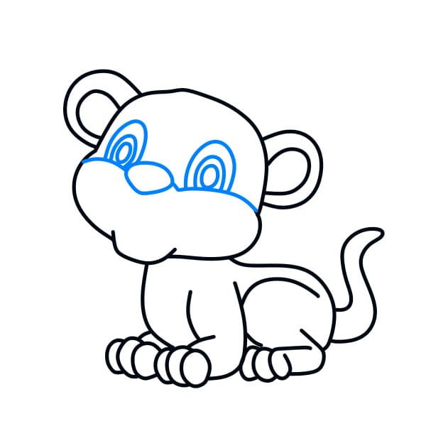 Hướng dẫn vẽ chú hổ đơn giản - Bước 6