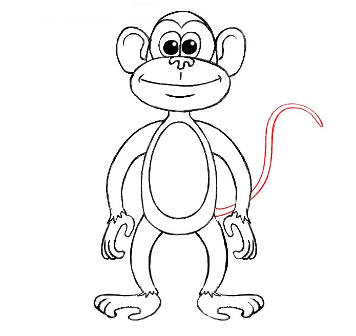 Hướng dẫn cách vẽ con khỉ đơn giản và thật đẹp cho bé - Bước 8