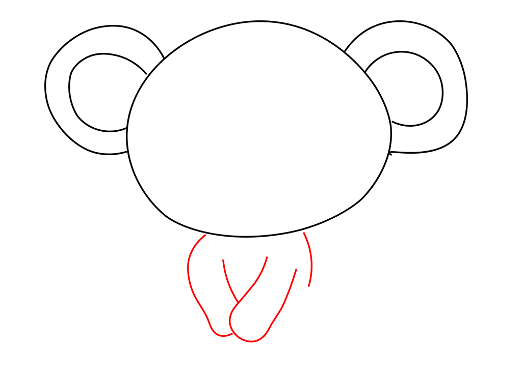 Hướng dẫn cách vẽ con khỉ siêu đáng yêu và ngộ nghĩnh cho bé - Bước 3