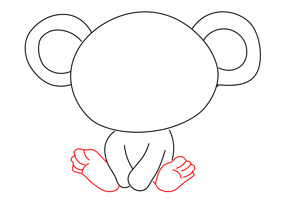 Hướng dẫn cách vẽ con khỉ siêu đáng yêu và ngộ nghĩnh cho bé - Bước 4