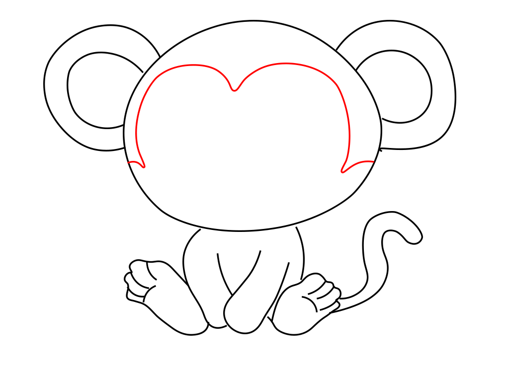 Hướng dẫn cách vẽ con khỉ siêu đáng yêu và ngộ nghĩnh cho bé - Bước 6