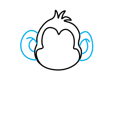 Hướng dẫn vẽ con khỉ - Bước 3