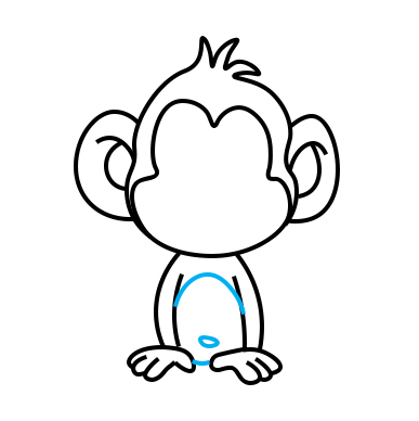 Hướng dẫn vẽ con khỉ - Bước 5