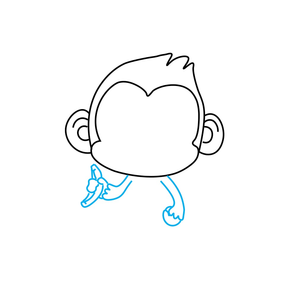 Hướng dẫn vẽ con khỉ - Bước 4