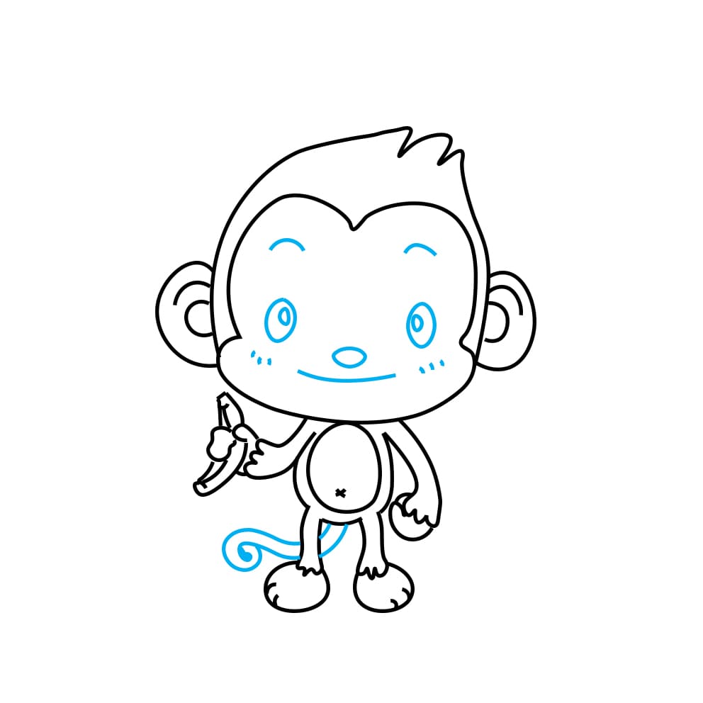 Hướng dẫn vẽ con khỉ - Bước 7