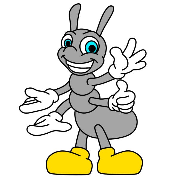 Hướng dẫn vẽ chú kiến vui nhộn - Bước 10