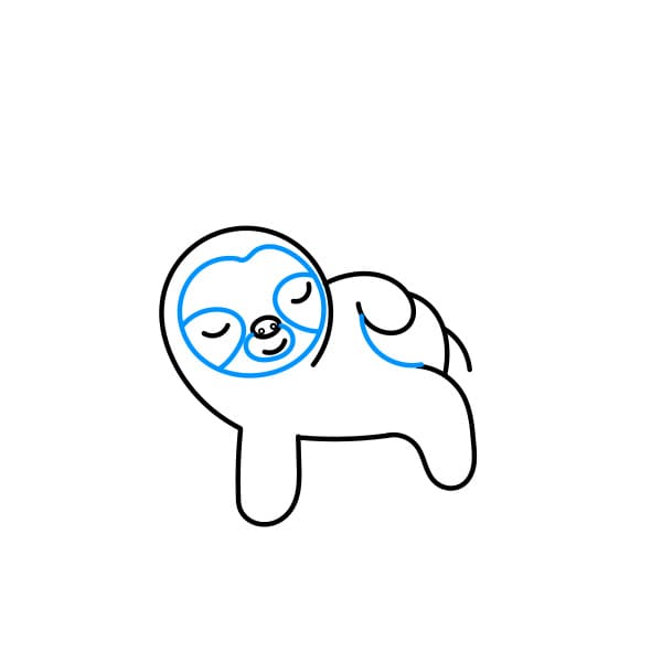 Hướng dẫn vẽ con lười đơn giản và đẹp cho bé - Bước 6