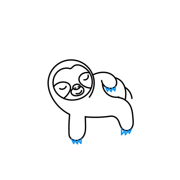 Hướng dẫn vẽ con lười đơn giản và đẹp cho bé - Bước 7