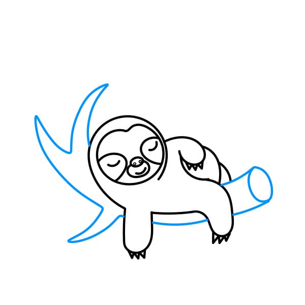 Hướng dẫn vẽ con lười đơn giản và đẹp cho bé - Bước 8