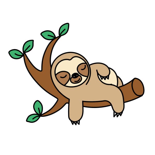 Hướng dẫn vẽ con lười đơn giản và đẹp cho bé - Bước 9