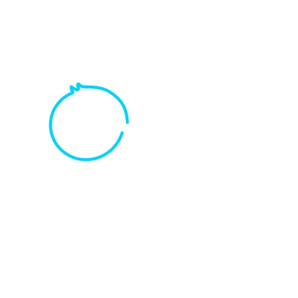 Hướng dẫn vẽ chú lười đang ngủ trên mặt trăng - Bước 1