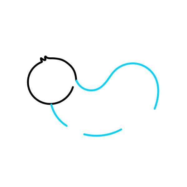 Hướng dẫn vẽ chú lười đang ngủ trên mặt trăng - Bước 2