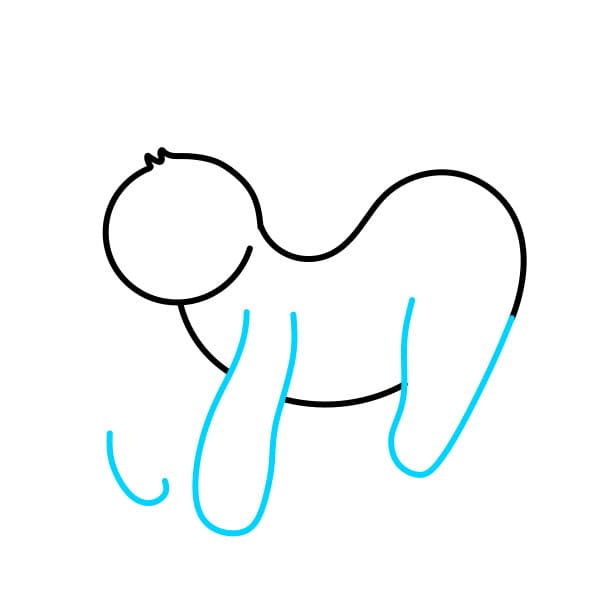 Hướng dẫn vẽ chú lười đang ngủ trên mặt trăng - Bước 3