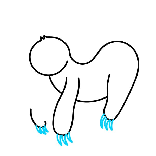 Hướng dẫn vẽ chú lười đang ngủ trên mặt trăng - Bước 4