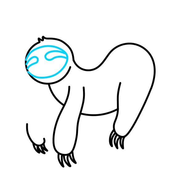 Hướng dẫn vẽ chú lười đang ngủ trên mặt trăng - Bước 5