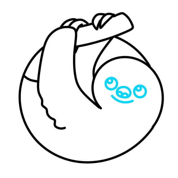 Hướng dẫn vẽ chú lười thân thiện - Bước 5