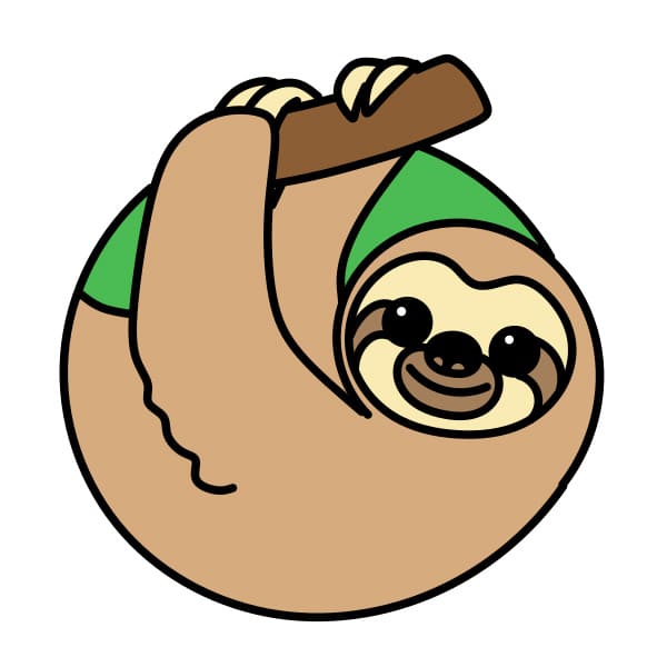 Hướng dẫn vẽ chú lười thân thiện