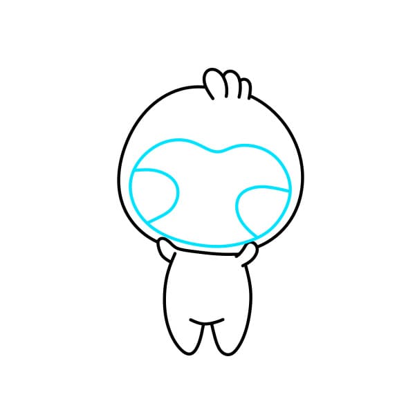 Hướng dẫn vẽ bé lười - Bước 4