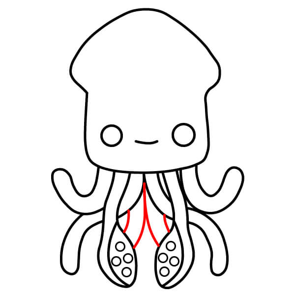 Hướng dẫn cách vẽ một Con Mực hoạt hình - Vẽ Phần còn lại