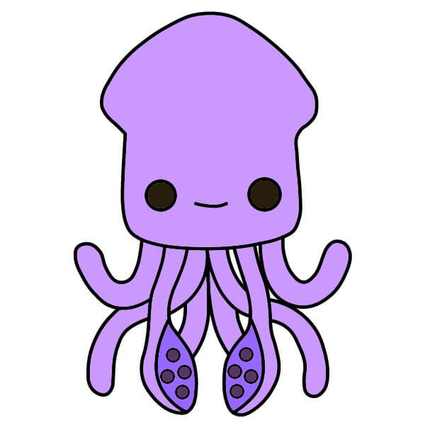 Hướng dẫn cách vẽ một Con Mực hoạt hình