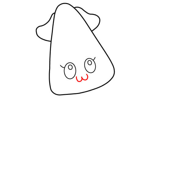 Hướng dẫn vẽ một chú mực hồng dễ thương từng bước một - Tạo hình miệng