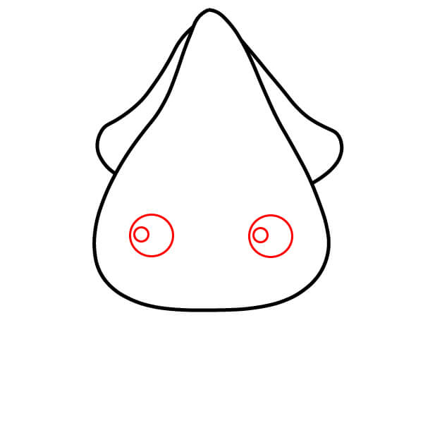 Hướng dẫn vẽ một con mực đỏ đơn giản - Vẽ mắt