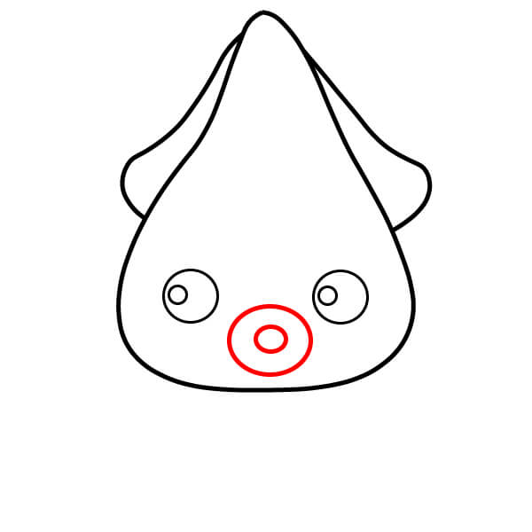 Hướng dẫn vẽ một con mực đỏ đơn giản - Tạo hình miệng