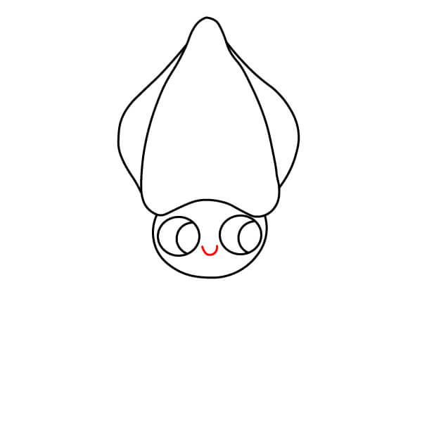 Hướng dẫn cách vẽ một chú mực màu xanh nhạt đáng yêu - Tạo hình miệng