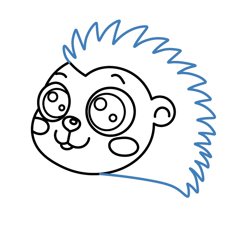 Hướng dẫn vẽ con nhím đáng yêu. - Bước 5