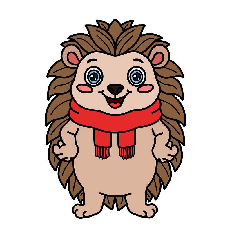 Cách vẽ con nhím hoạt hình đáng yêu. - Bước 10