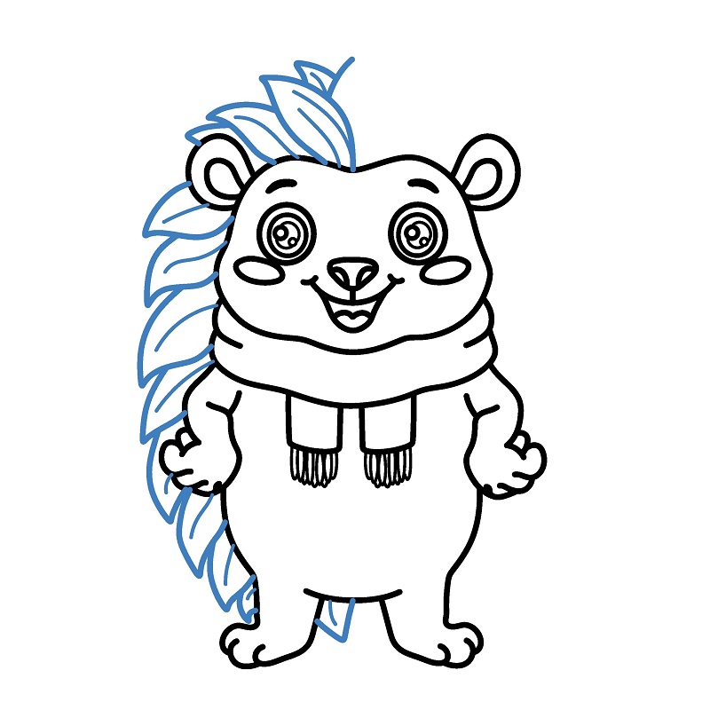 Cách vẽ con nhím hoạt hình đáng yêu. - Bước 8