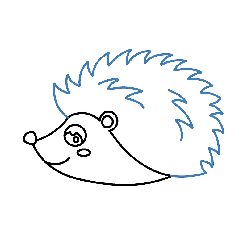 Hướng dẫn vẽ con nhím con. - Bước 6