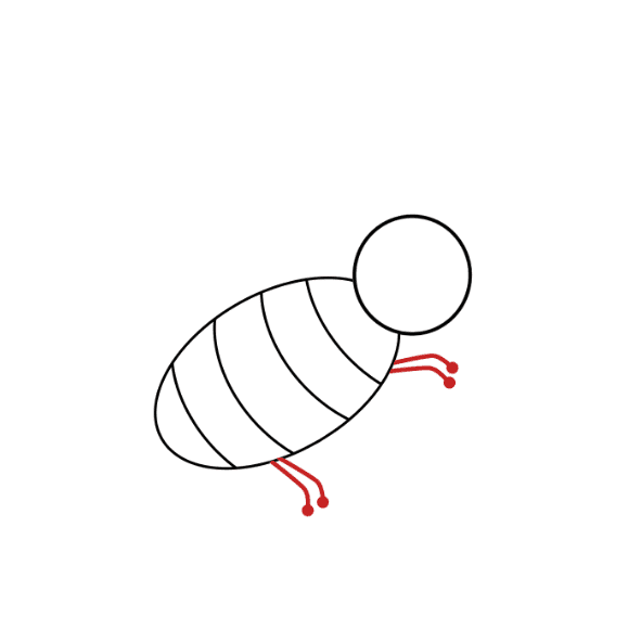 Hướng dẫn cách vẽ con ong đơn giản cho bé - Bước 4